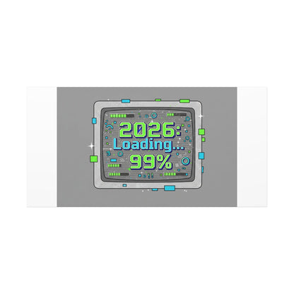 2026 Loading 99% Canvas | NYE countdown, retro system interface