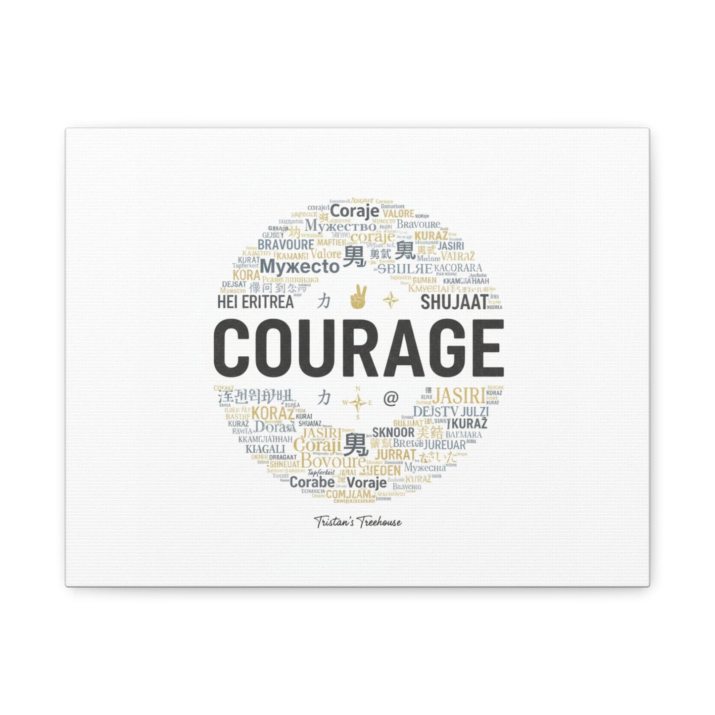 Courage Word Cloud Canvas | Fresh-Start Minimalism art print