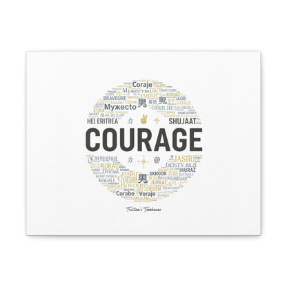 Courage Word Cloud Canvas | Fresh-Start Minimalism art print