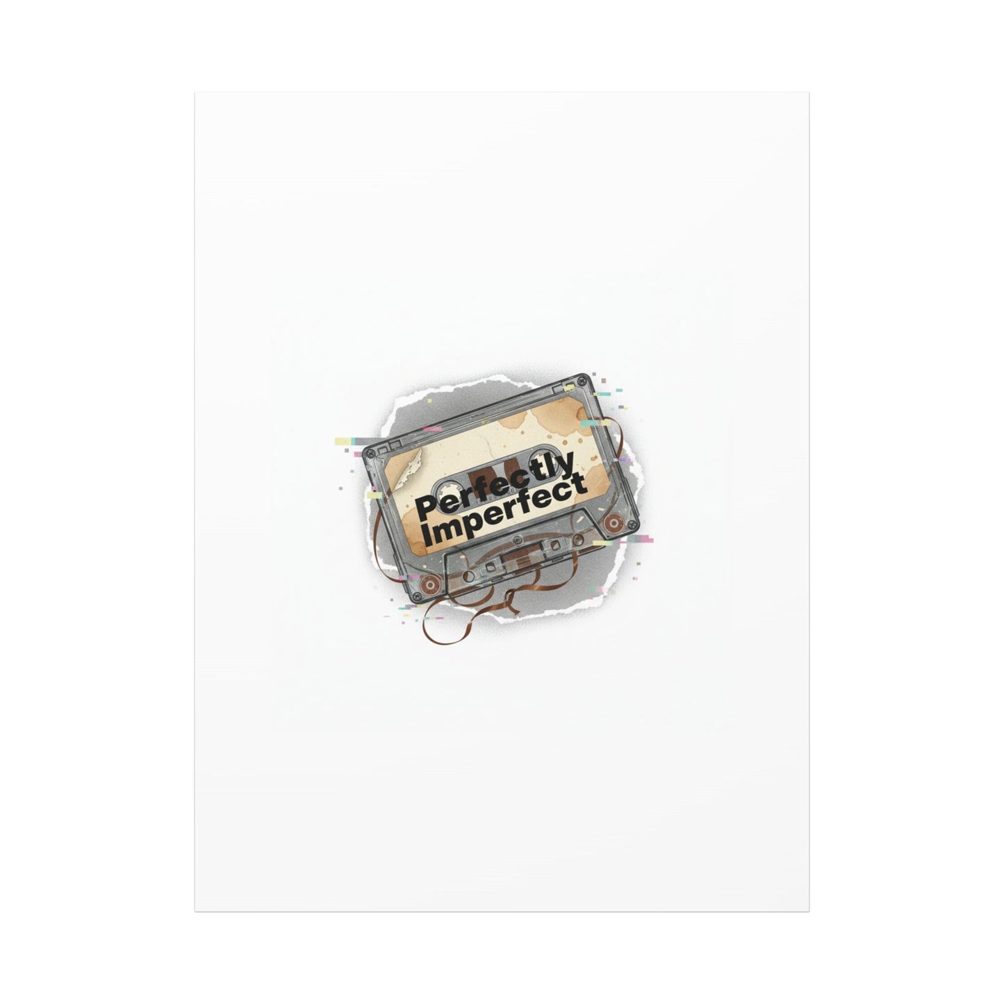 Perfectly Imperfect Cassette, Canvas Print | Analog Error, glitch art static