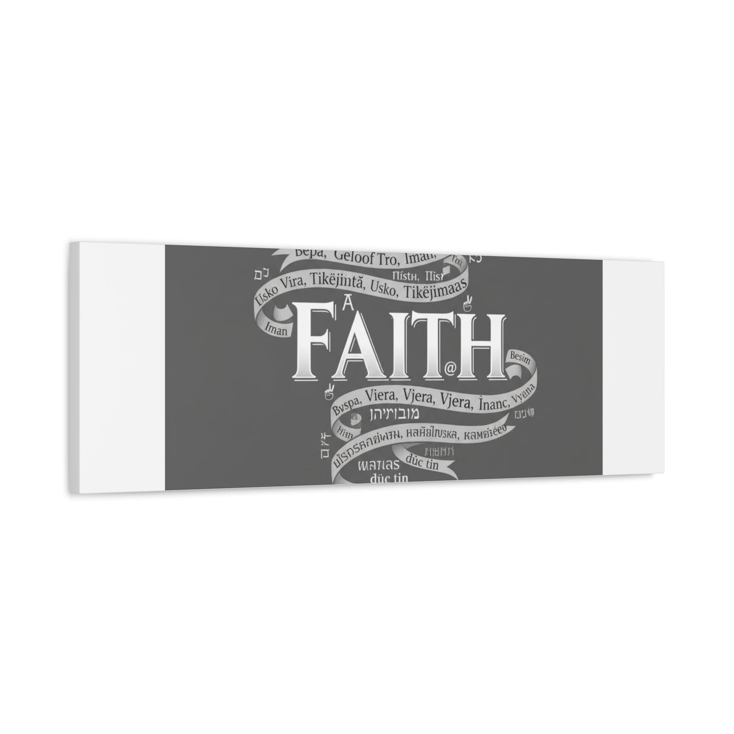 handwritten faith ribbon Canvas | sketch aesthetic, doodle design