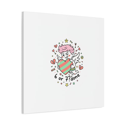 Weird Cupid heart illustration Canvas | Weird Valentine, quirky chaotic love