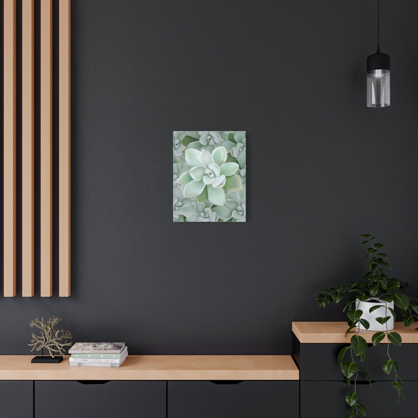 Pachyveria Haagei Succulent Pattern Canvas Print – Botanical Wall Art