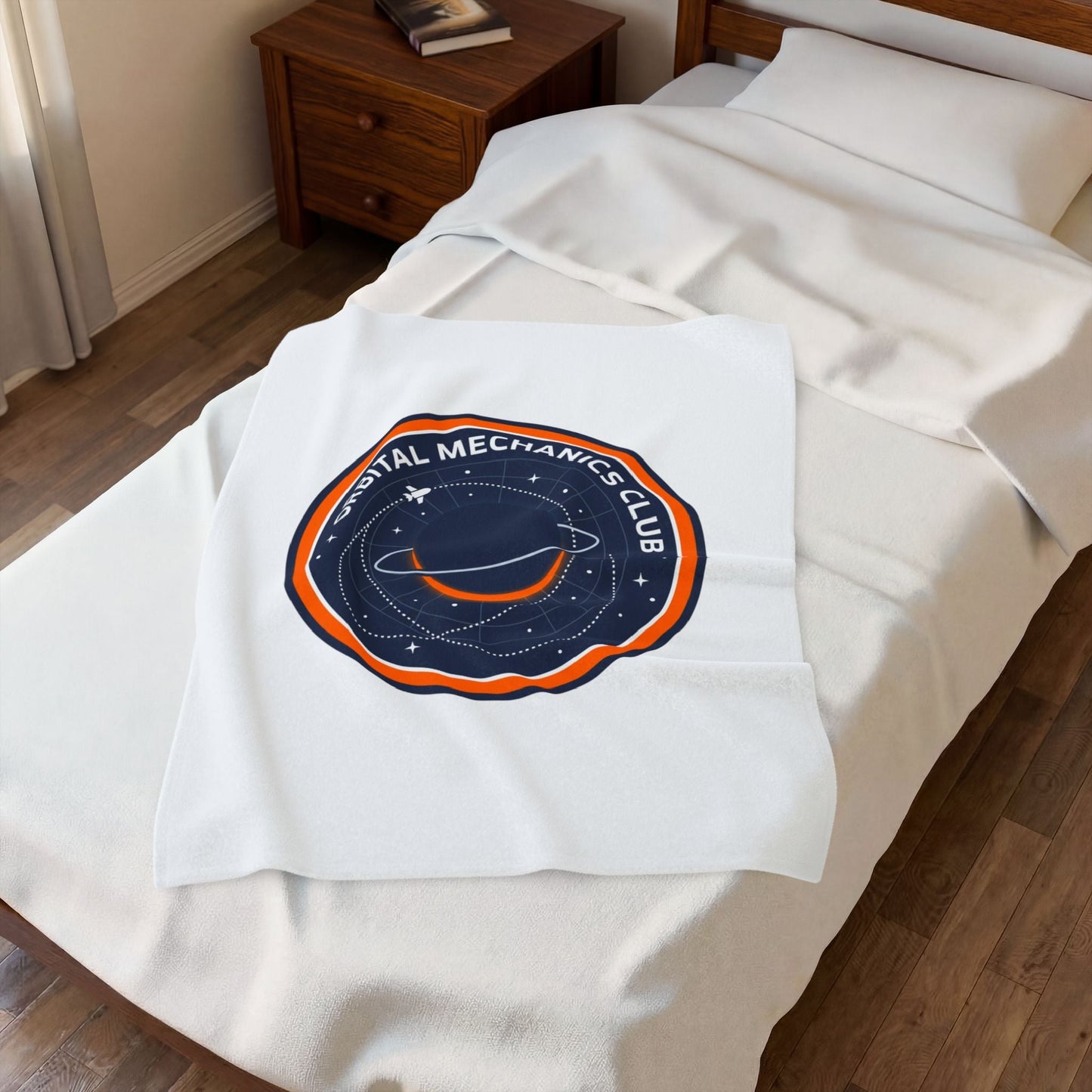 Orbital Mechanics Club Plush Blanket | space, mission patch, science nerd