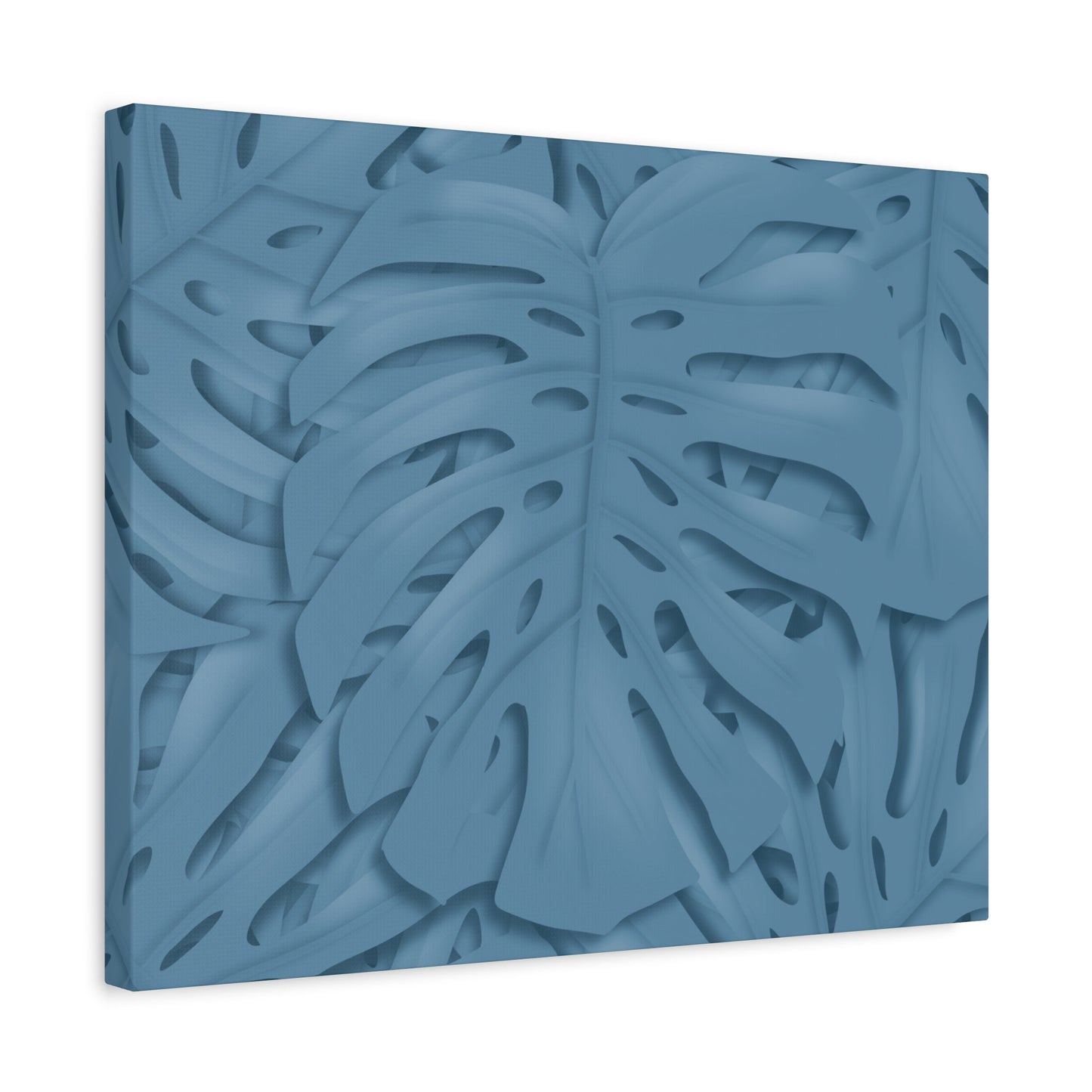 Cerulean Blue Monstera Canvas Print – Botanical Wall Art