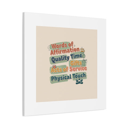 Love Languages List Matte Canvas Wall Art | love language meme, relationship humor