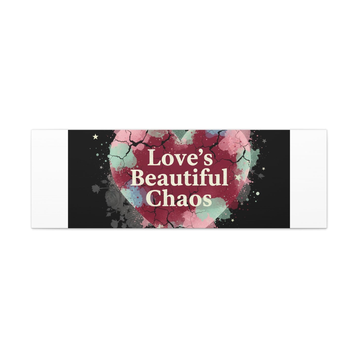 Love's Beautiful Chaos Canvas Print | Soft Grunge Hearts, Distressed Heart Art