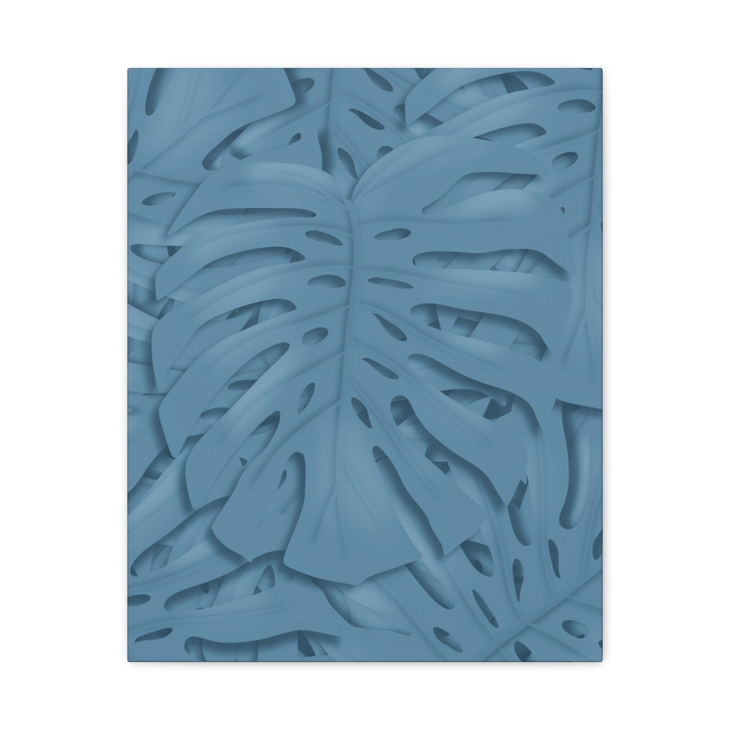 Cerulean Blue Monstera Canvas Print – Botanical Wall Art