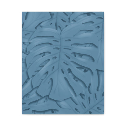Cerulean Blue Monstera Canvas Print – Botanical Wall Art