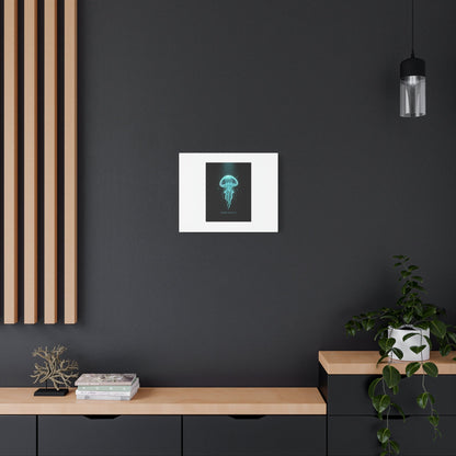 Bioluminescent Jellyfish Art Canvas | Deep Sea Aesthetic, Neon Glow