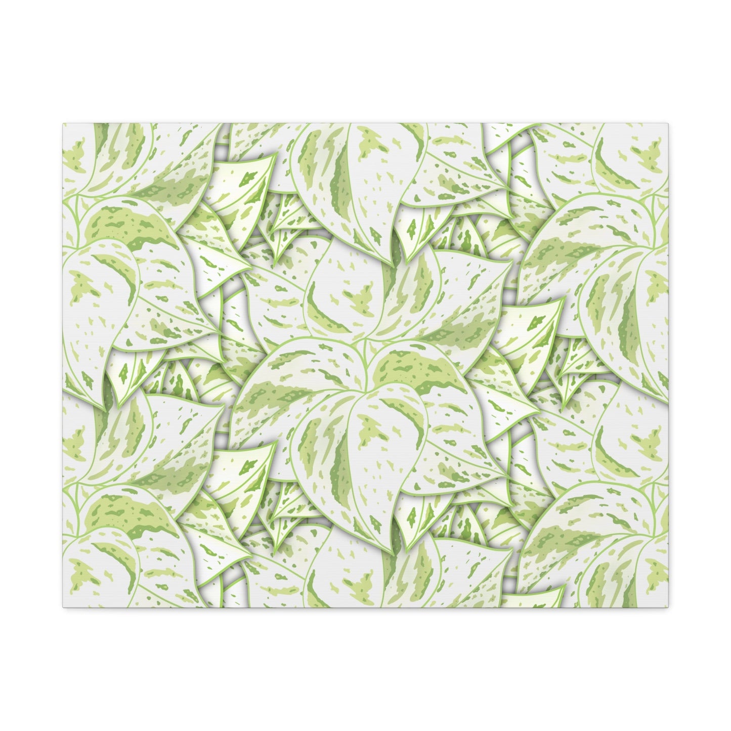 Snow Queen Pothos Pattern Canvas Print – Botanical Wall Art