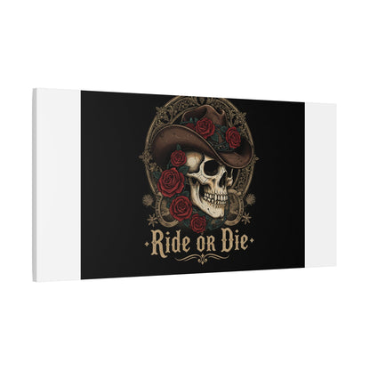 Ride or Die Skull Canvas | Western Skull Art, Gothic Americana