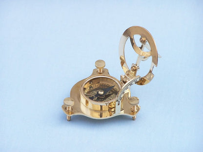 Solid Brass Captain's Triangle Sundial Compass w/ Rosewood Box 3""