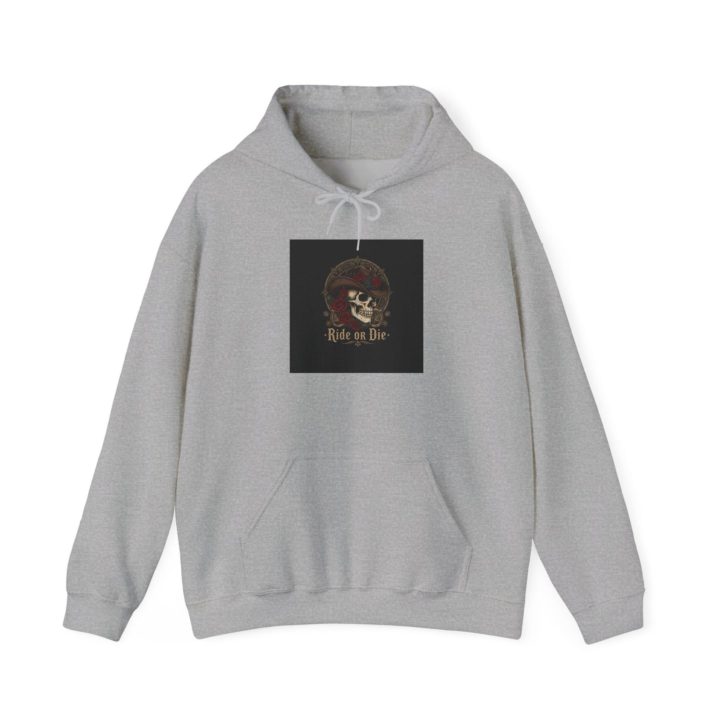 Ride or Die Skull, Hoodie | western skull art, gothic Americana