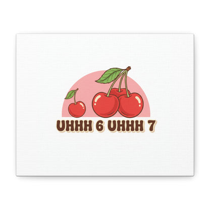 Six Severn Cherry Retro Graphic Canvas | kawaii fruit print, vintage cherry design