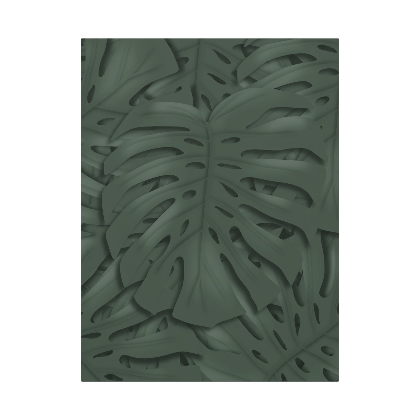 Deep Green Monstera Canvas Print – Botanical Wall Art