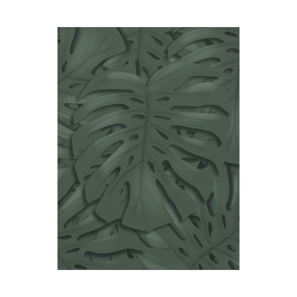 Deep Green Monstera Canvas Print – Botanical Wall Art