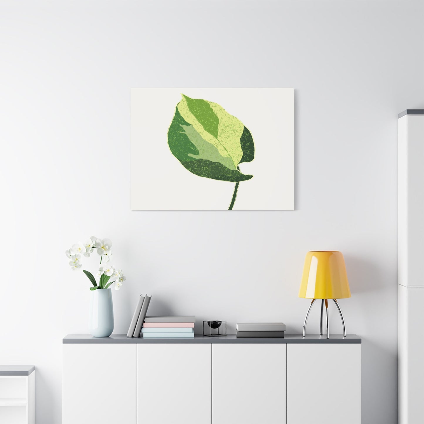 Manjula Pothos Illustrated Canvas Print – Botanical Wall Art