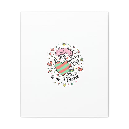 Weird Cupid heart illustration Canvas | Weird Valentine, quirky chaotic love