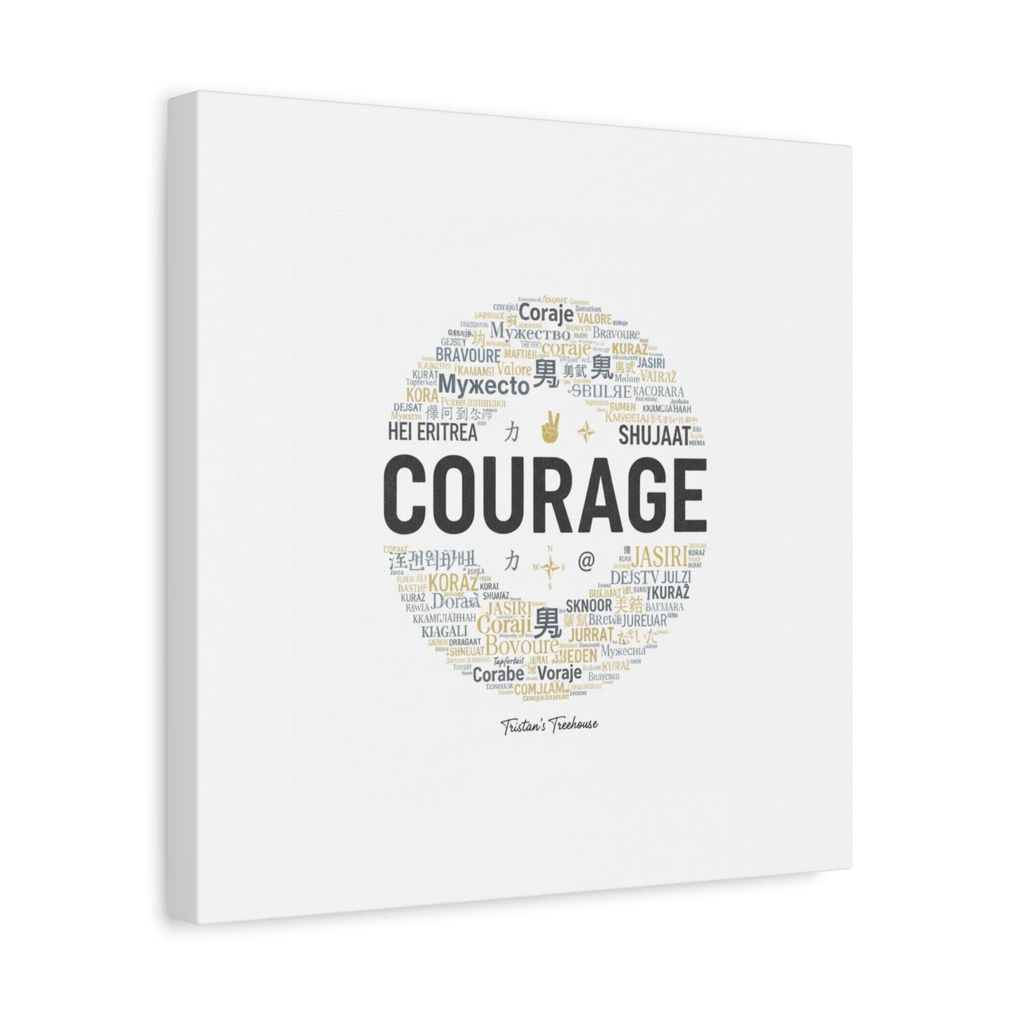 Courage Word Cloud Canvas | Fresh-Start Minimalism art print
