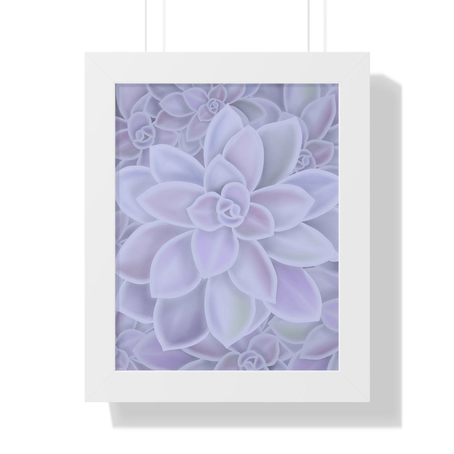 Graptopetalum Murasaki Succulent Pattern Framed Print – Botanical Wall Art