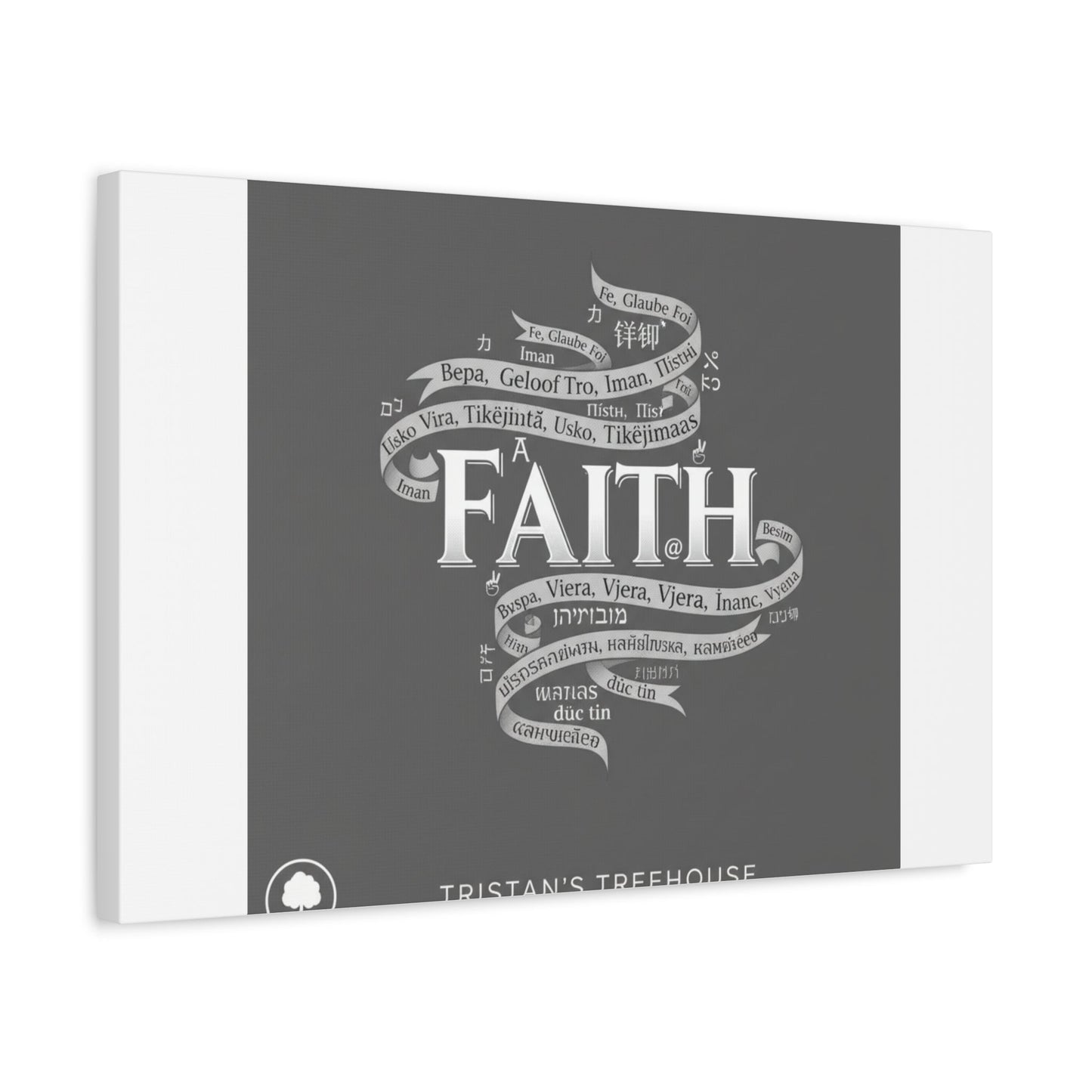 handwritten faith ribbon Canvas | sketch aesthetic, doodle design