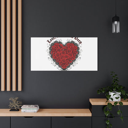 Love Dark and Deep Heart Canvas, Nu Romantic Gothic Romance, 80s Nostalgia