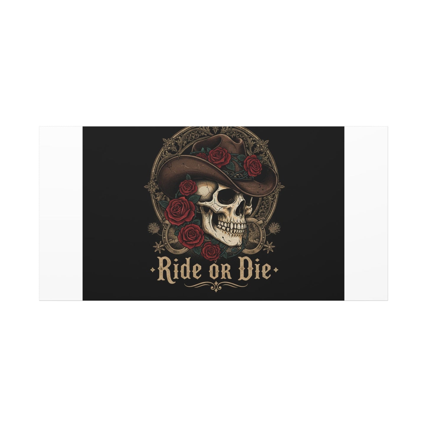 Ride or Die Skull Canvas | Western Skull Art, Gothic Americana