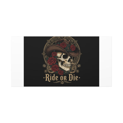 Ride or Die Skull Canvas | Western Skull Art, Gothic Americana
