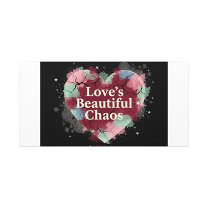Love's Beautiful Chaos Canvas Print | Soft Grunge Hearts, Distressed Heart Art