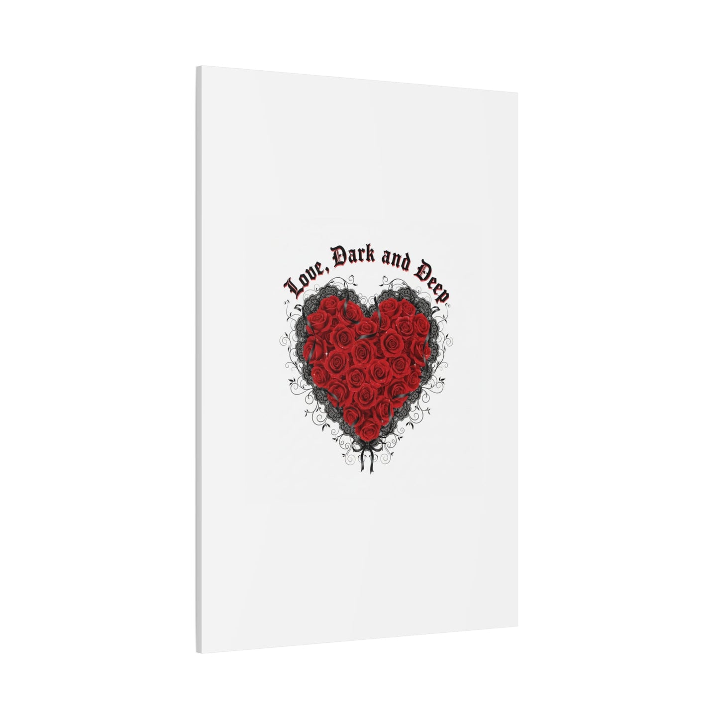 Love Dark and Deep Heart Canvas, Nu Romantic Gothic Romance, 80s Nostalgia