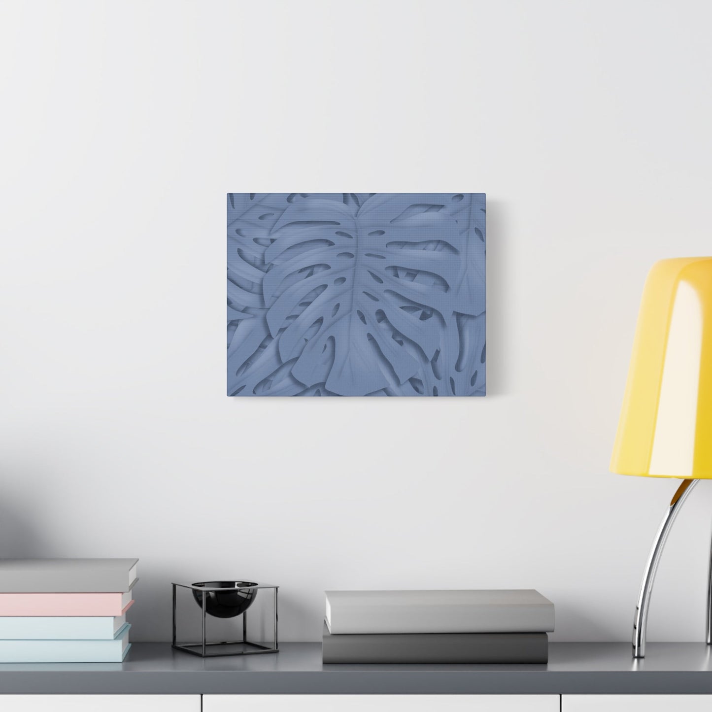 Blue Monstera Canvas Print – Botanical Wall Art