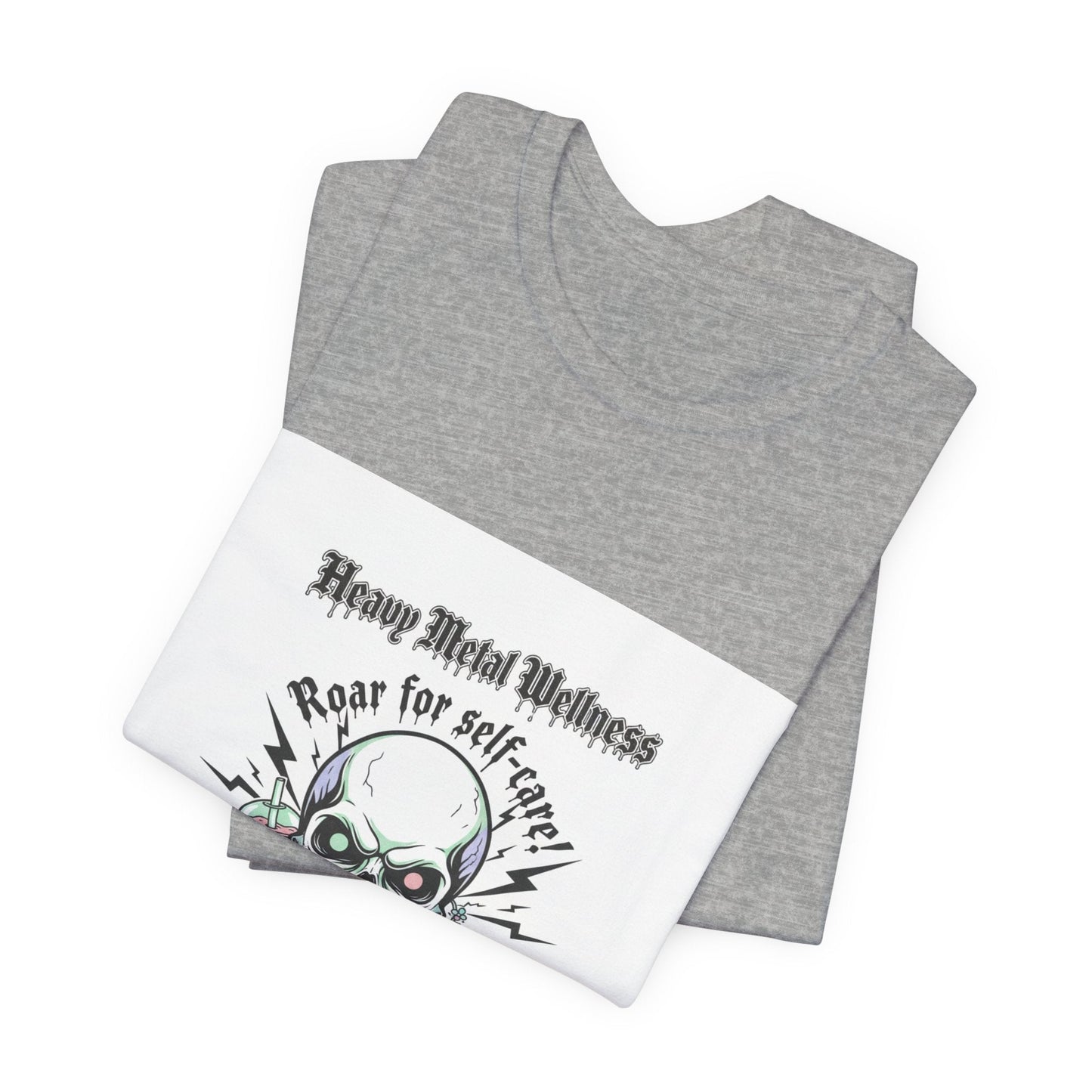 Heavy Metal Wellness Skull Tee | metal font shirt, gothic wellness quote