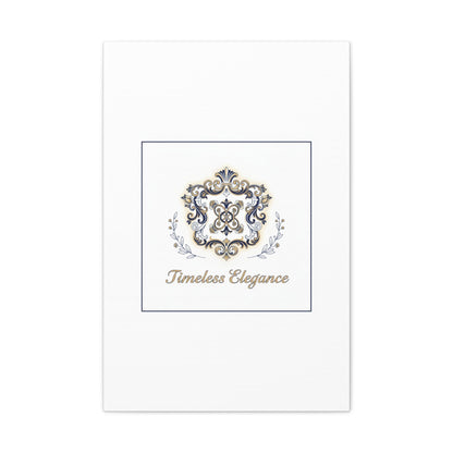 Ornate Brooch Emblem Canvas | Vintage Formalwear Accents, Baroque Print
