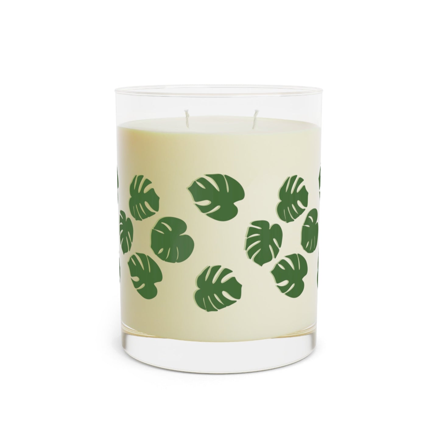 Monstera Pattern Soy Candle 11 oz – Three Scent Options