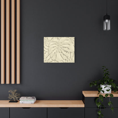 Beige Monstera Canvas Print – Botanical Wall Art