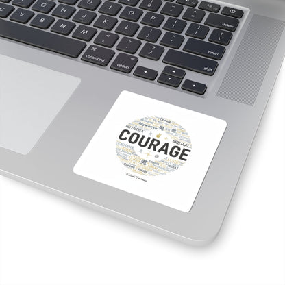 Courage word cloud Sticker | Fresh-Start Minimalism, neutral typography