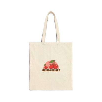 Retro Cherry Graphic Tote, fruit print canvas tote | kawaii cherry design