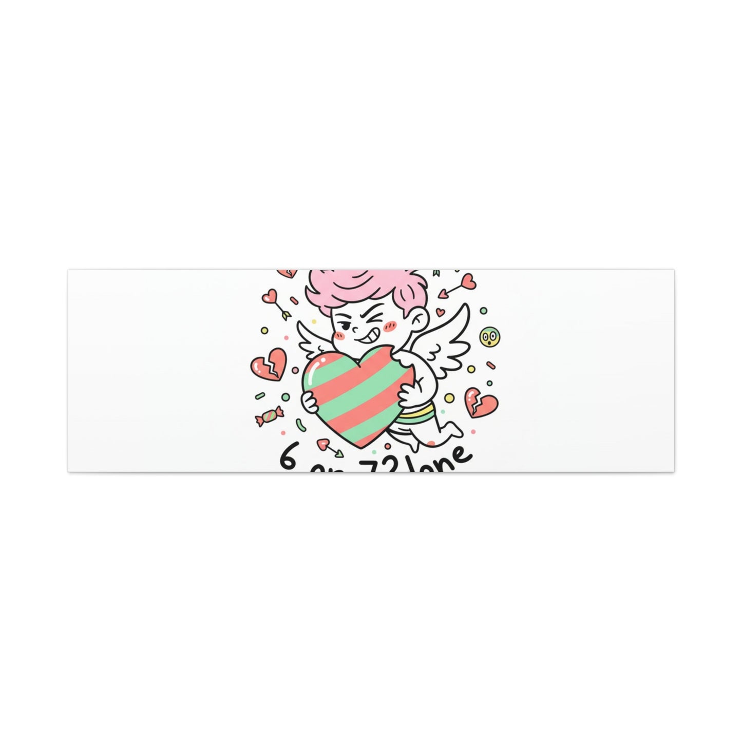 Weird Cupid heart illustration Canvas | Weird Valentine, quirky chaotic love