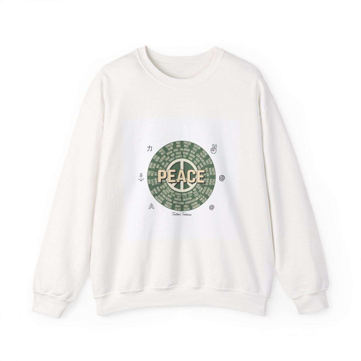 Handwritten Peace Doodle Sweatshirt | sketch aesthetic, hand drawn message