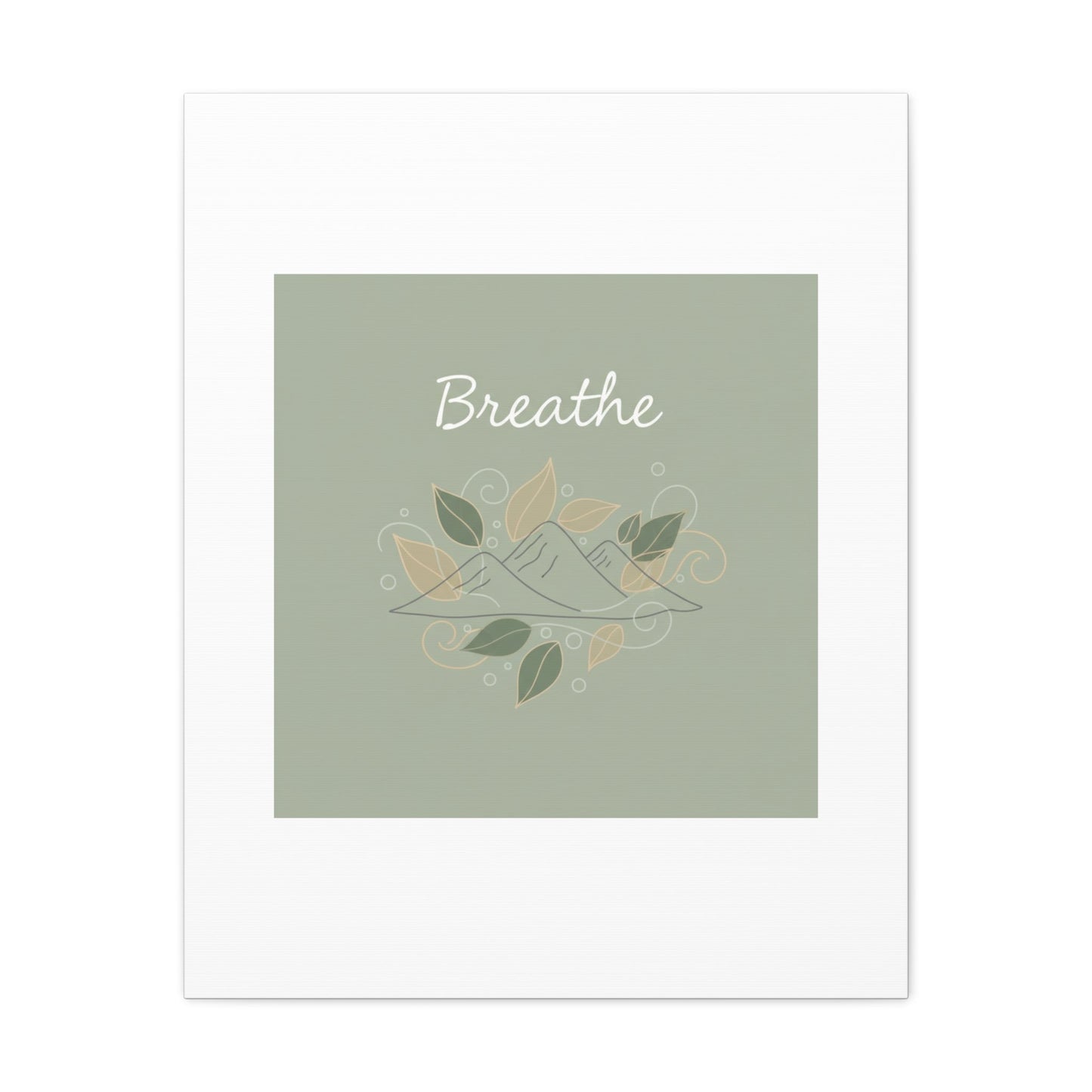 Breathe Mountain Line Canvas | Nature Symbols, Minimal Forest Wall Art