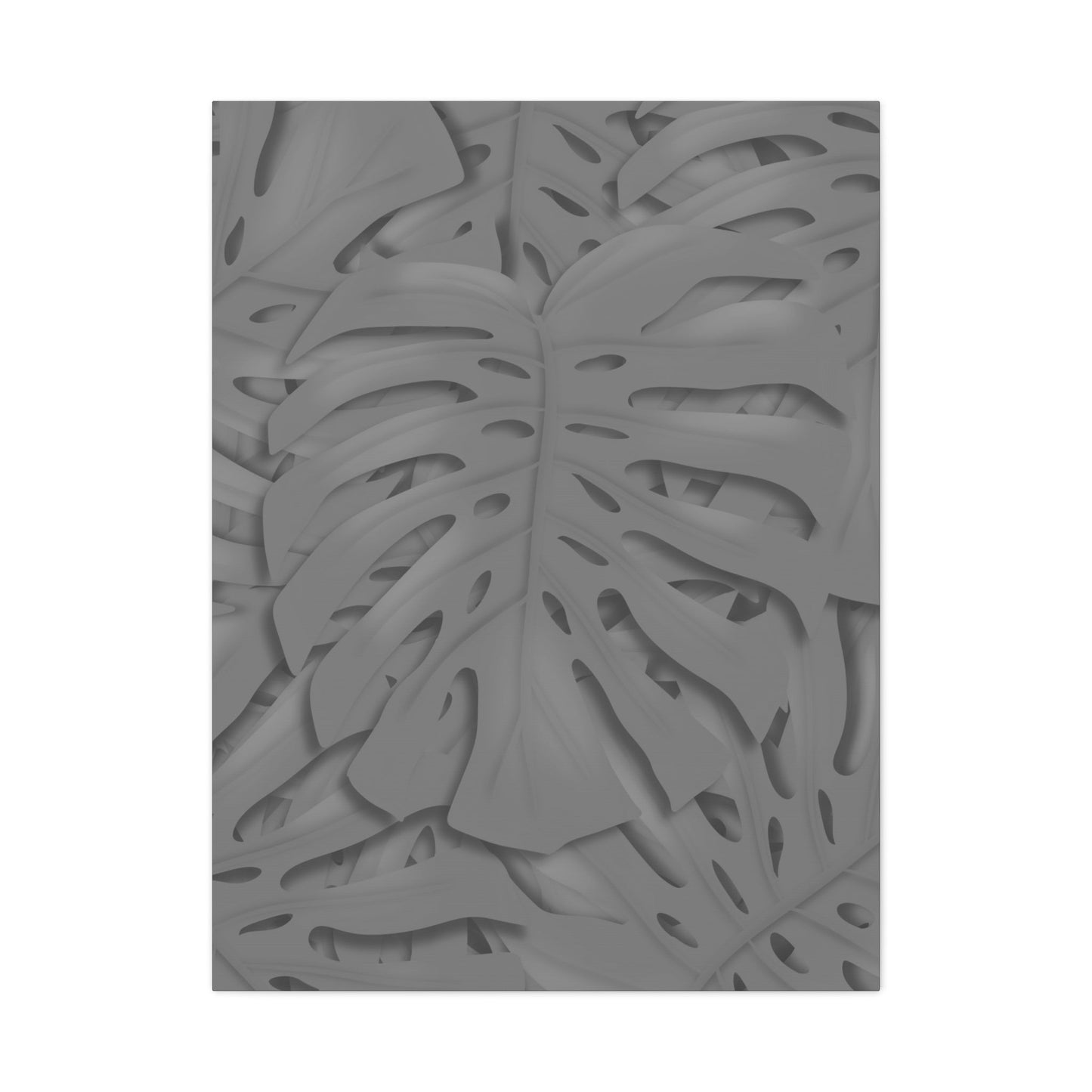 Grey Monstera Canvas Print – Botanical Wall Art