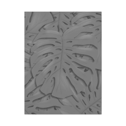 Grey Monstera Canvas Print – Botanical Wall Art