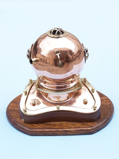 Copper Decorative Divers Helmet Clock 12""