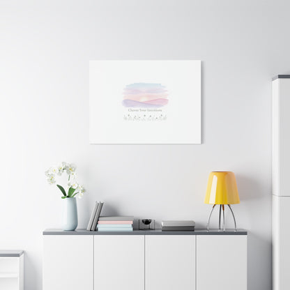 Choose Your Intentions Canvas, soft wellness poster, pastel gradient mindfulness art