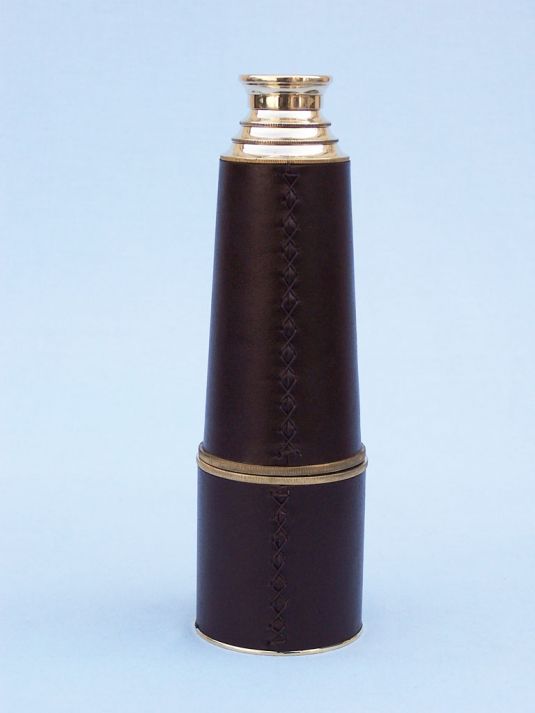 Deluxe Class Admiral's Brass - Leather Spyglass Telescope 27"" w/ Rosewood Box