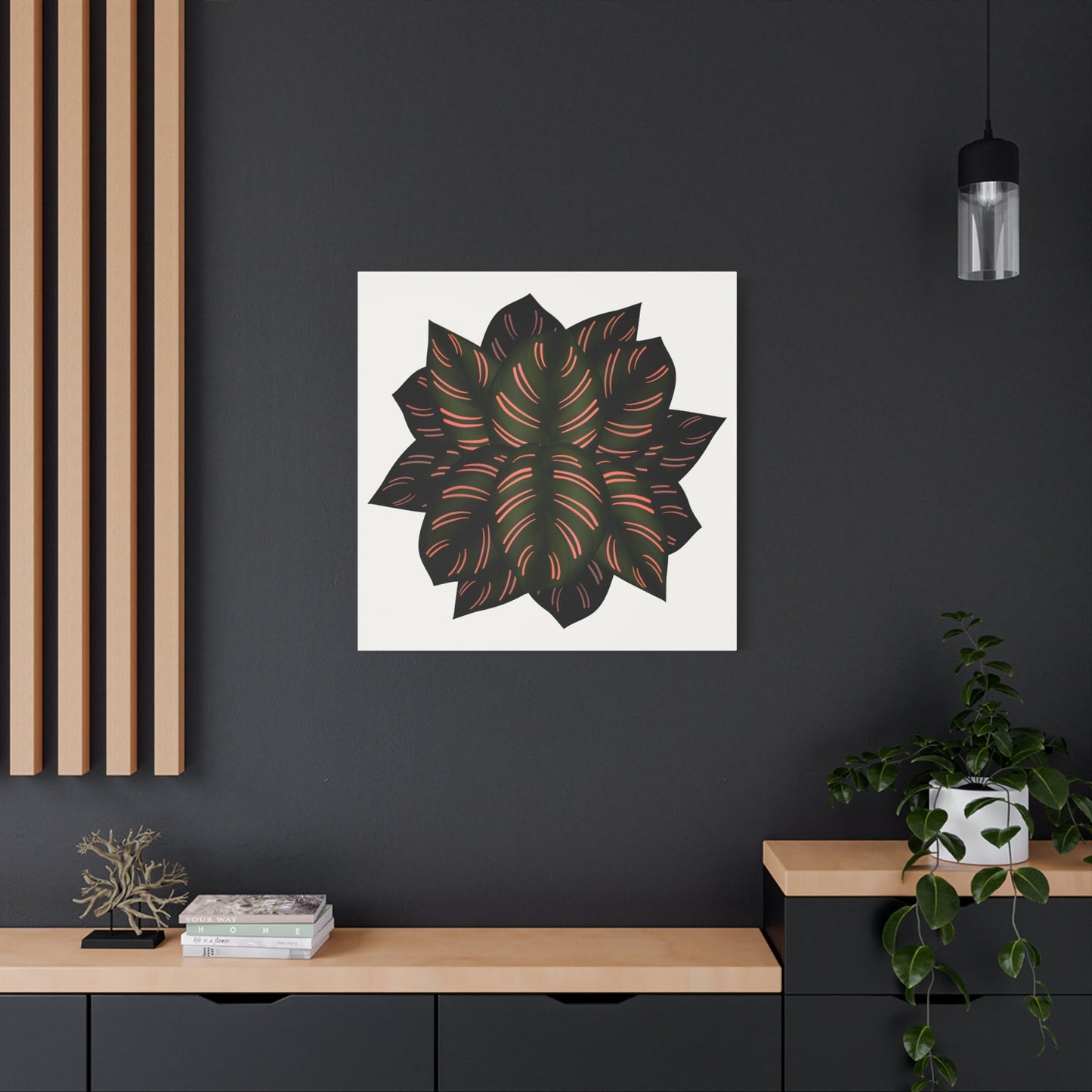 Calathea Pinstripe Canvas Print – Botanical Wall Art