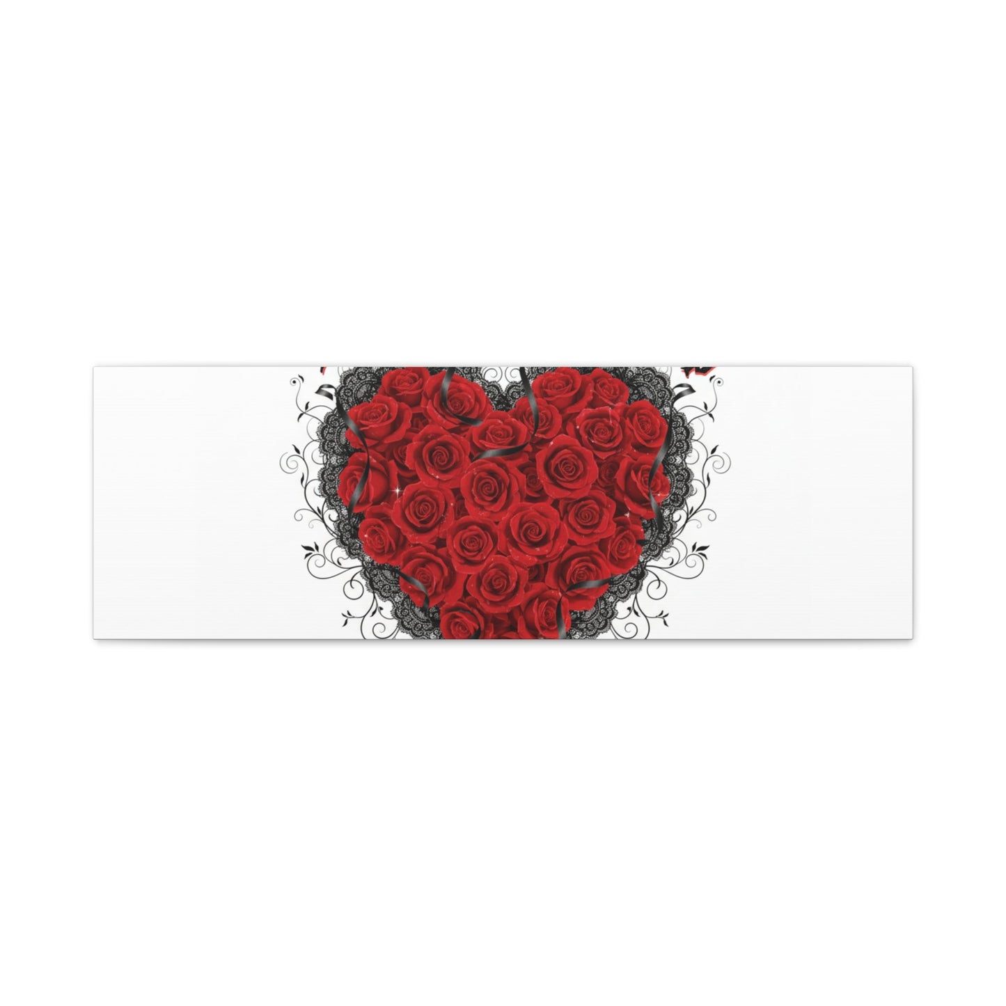 Love Dark and Deep Heart Canvas, Nu Romantic Gothic Romance, 80s Nostalgia