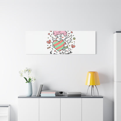 Weird Cupid heart illustration Canvas | Weird Valentine, quirky chaotic love