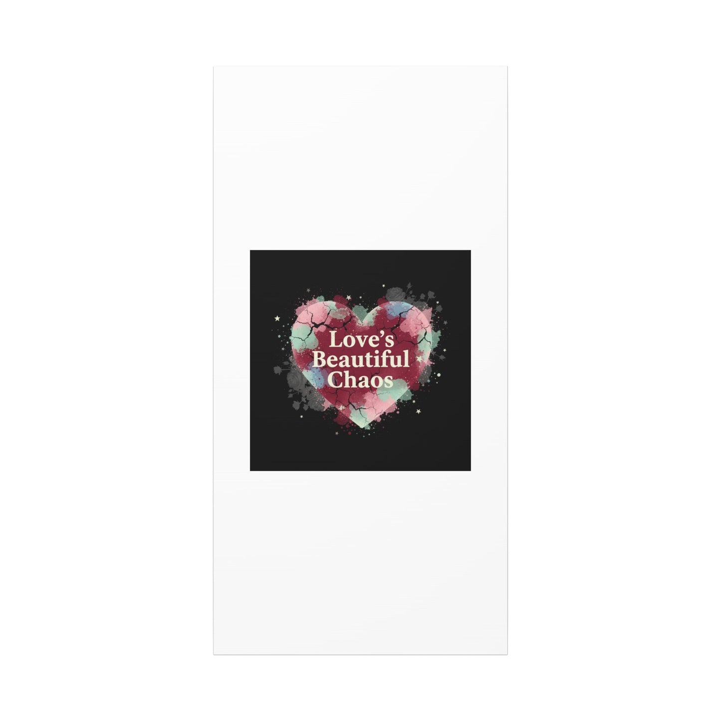 Love's Beautiful Chaos Canvas Print | Soft Grunge Hearts, Distressed Heart Art